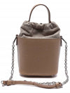 5AC Number Logo Texture Leather Bucket Bag Brown - MAISON MARGIELA - BALAAN 5