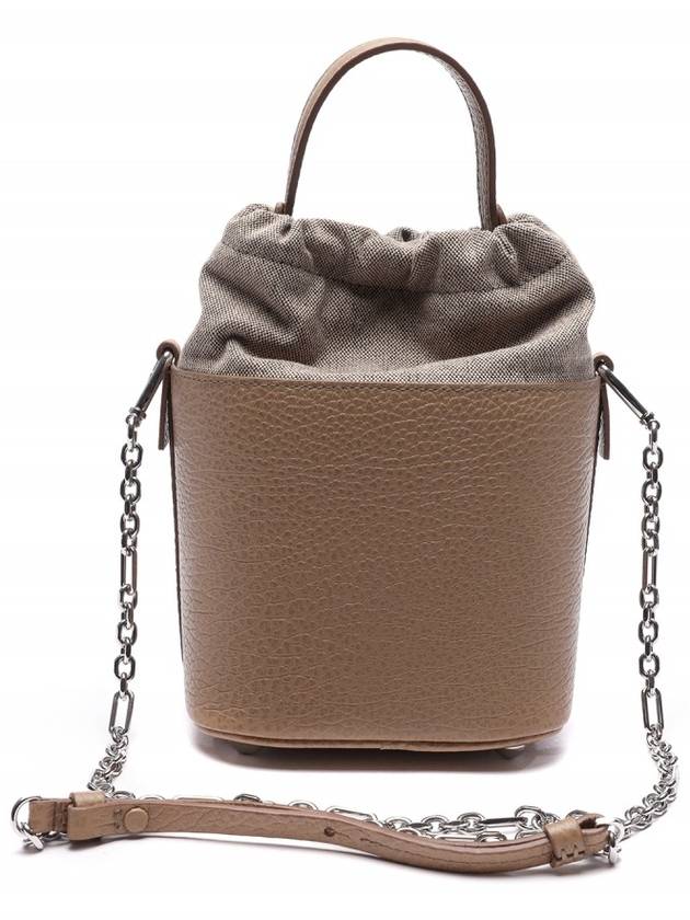 5AC Number Logo Texture Leather Bucket Bag Brown - MAISON MARGIELA - BALAAN 5