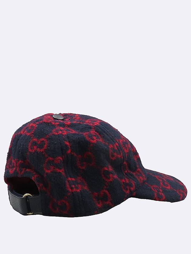 Gucci 599225 Navy Color GG Supreme Canvas Wool Blend Cap M - GUCCI - BALAAN 4