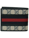 Ophidia GG Half Wallet Beige Navy - GUCCI - BALAAN 3