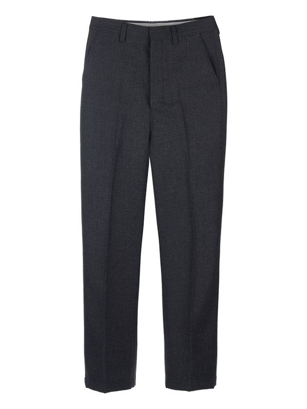 Gabardine Wool Loose Fit Wide Pants Grey - AMI - BALAAN 10