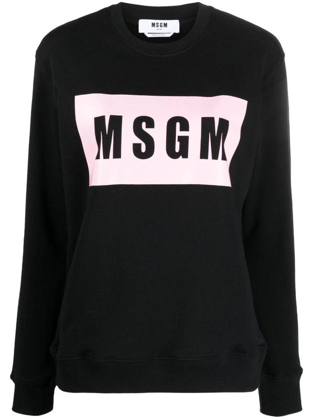 Box Logo Cotton Sweatshirt Black - MSGM - BALAAN 2