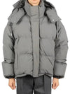 Oversized Nylon Puffer Down Jacket Grey - AMI - BALAAN 2