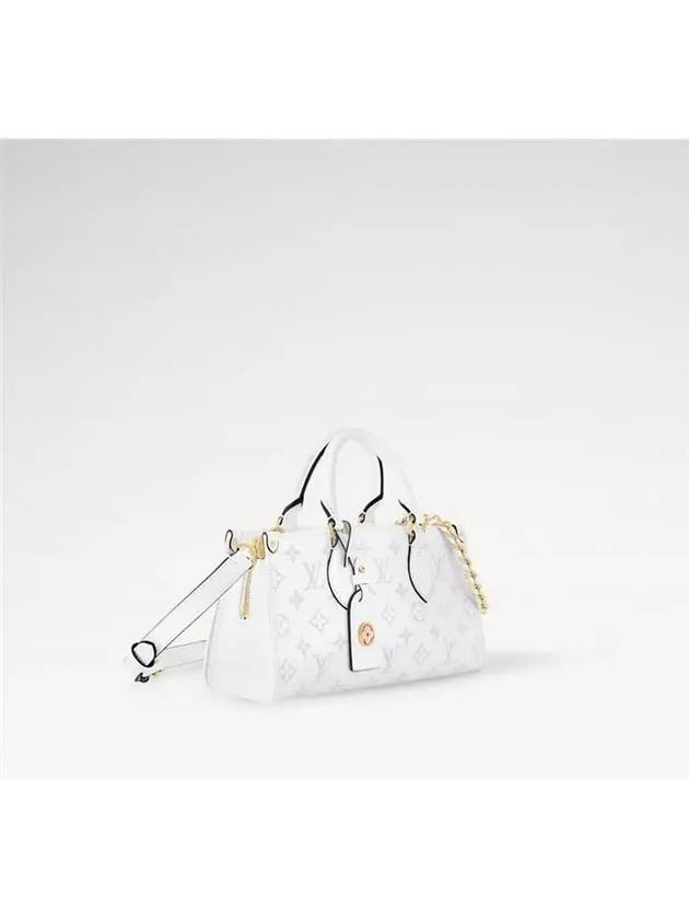 On The Go East West Monogram Embossed Calfskin Shoulder Bag White - LOUIS VUITTON - BALAAN 3