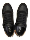 Vintage Check Panel Leather Low Top Sneakers Black - BURBERRY - BALAAN 3