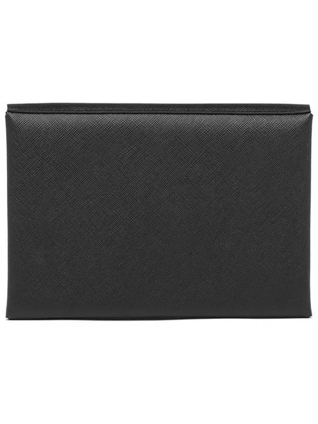 Saffiano Document Clutch Bag Black - PRADA - BALAAN 4