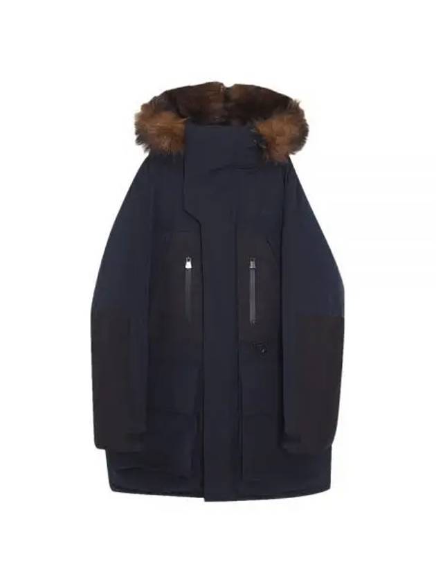 Faux Fur-Trimmed Oversized Parka Navy - BURBERRY - BALAAN 2