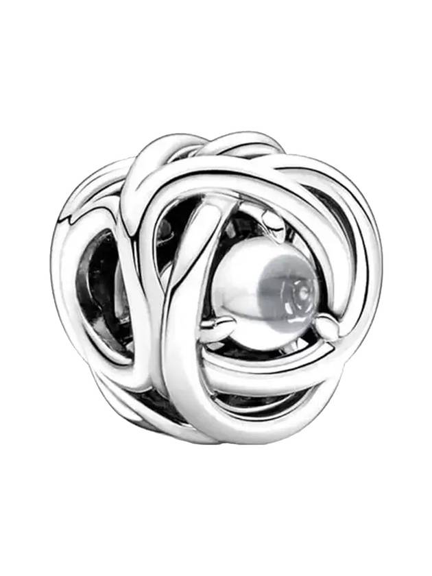 April Birthstone Clear Eternity Circle Charm Silver - PANDORA - BALAAN 1