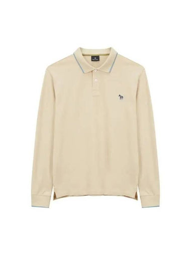 PS Long Sleeve Zebra Pique Shirt Beige - PAUL SMITH - BALAAN 1