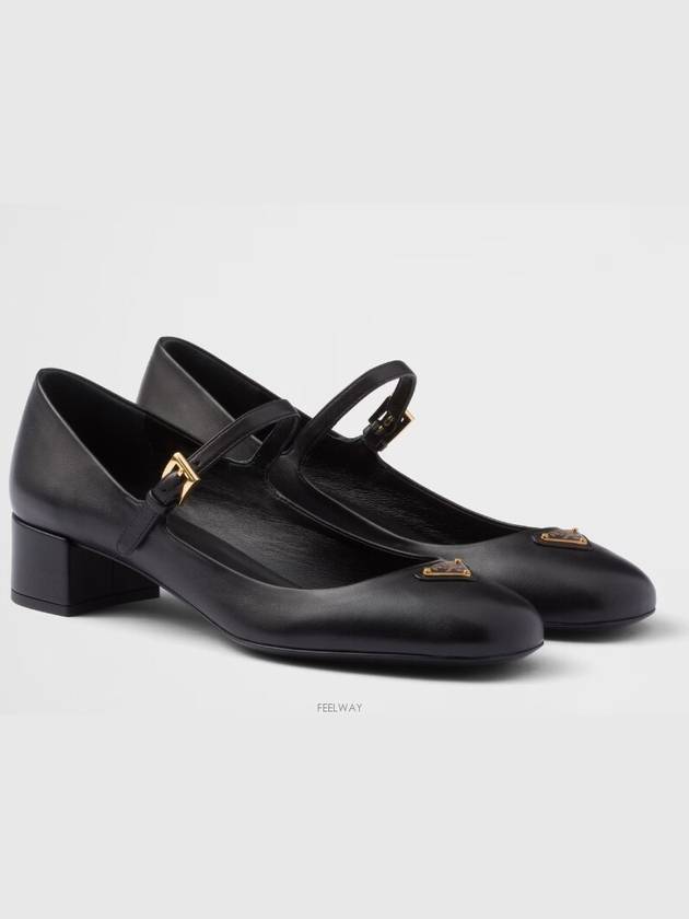 Napa Leather Mary Jane Pumps Black - PRADA - BALAAN 2