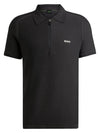 Jayno Zipper Neck PK Shirt Charcoal - HUGO BOSS - BALAAN 2