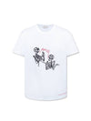 Skeleton Logo Print Short Sleeve T-Shirt White - ALEXANDER MCQUEEN - BALAAN 1