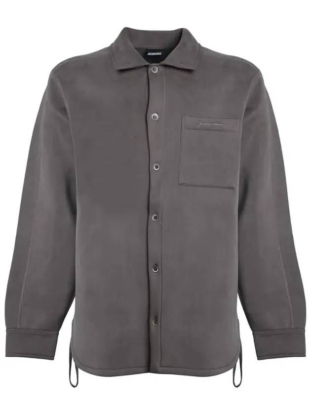 Men's Pocket Long Sleeve Shirt Gray - JACQUEMUS - BALAAN.
