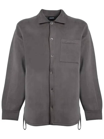 Men's Pocket Long Sleeve Shirt Gray - JACQUEMUS - BALAAN.