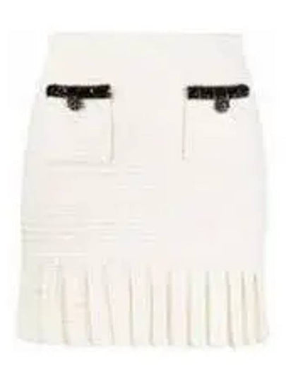 Women's Textured Knit A-Line Skirt Cream - SELF PORTRAIT - BALAAN 2