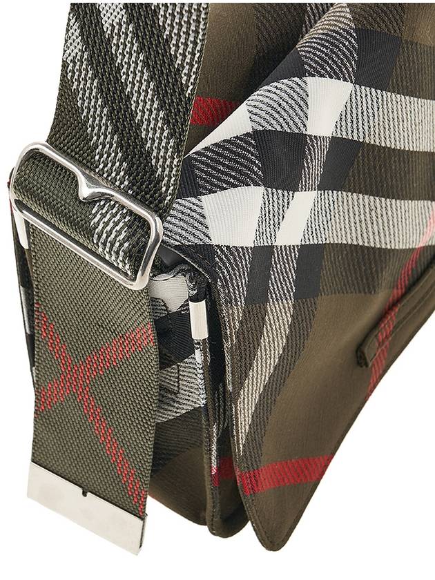 Checked Jacquard Messenger Bag Green - BURBERRY - BALAAN 8