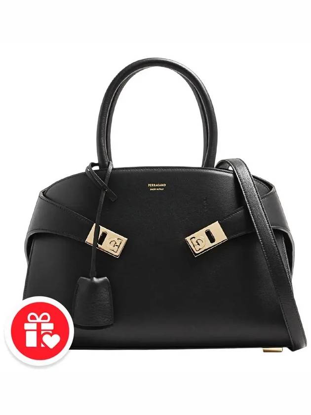 Hug Small Tote Bag Black - SALVATORE FERRAGAMO - BALAAN 8