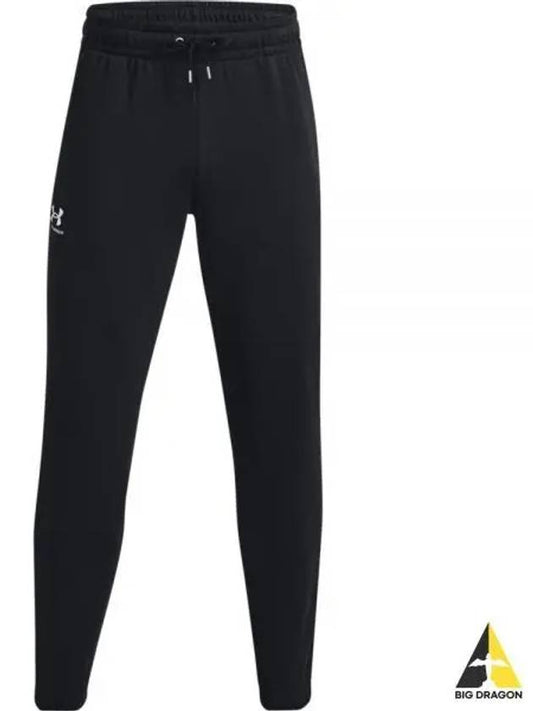 Men's Essential Fleece Jogger Track Pants Black - UNDER ARMOUR - BALAAN 2