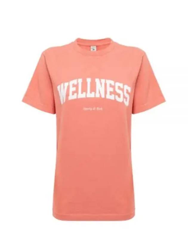 WELLNESS T SHIRT SALMONwhite TS881 Willness print - SPORTY & RICH - BALAAN 1