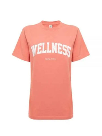 WELLNESS T SHIRT SALMONwhite TS881 Willness print - SPORTY & RICH - BALAAN 1