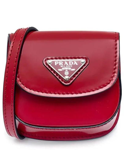 Triangle Logo Brush Leather Apod Case Red - PRADA - BALAAN 2