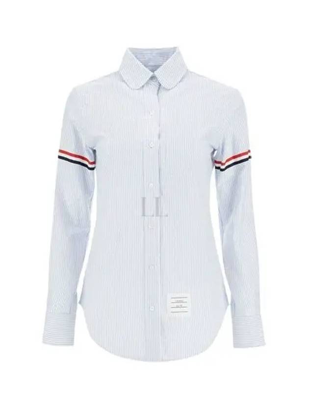 Women's Armband University Striped Oxford Shirt Blue - THOM BROWNE - BALAAN 2