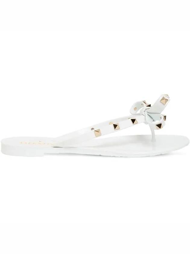 Ribbon Rockstud Flip Flops White - VALENTINO - BALAAN 2