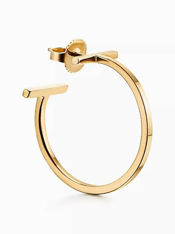 Tiffany Tiffany T hoop earrings yellow gold medium women's earrings - TIFFANY & CO. - BALAAN 1