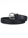 Logo Engraved Buckle Leather Belt Black - SALVATORE FERRAGAMO - BALAAN 2