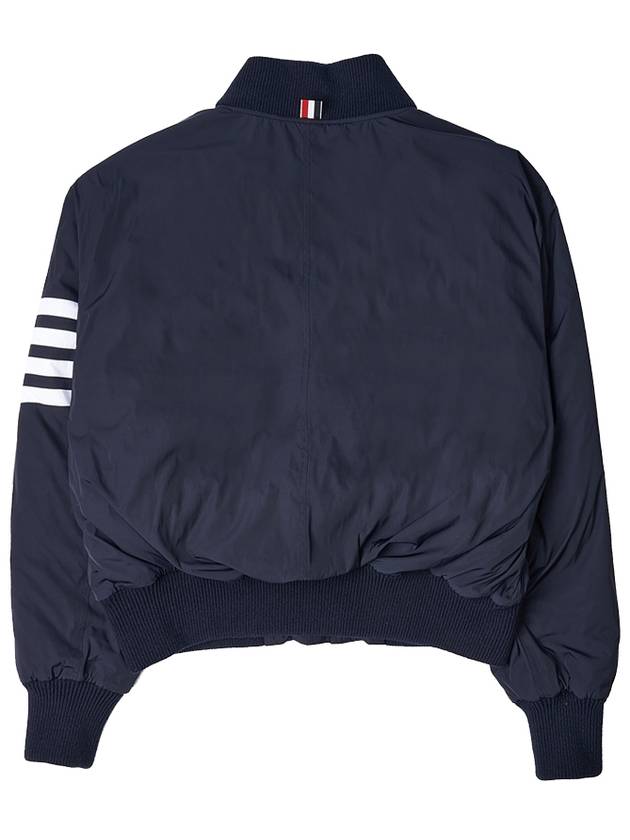 Poly Twill 4-Bar Oversized Knit Down Bomber Jacket Navy - THOM BROWNE - BALAAN 3