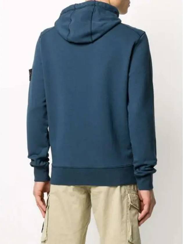 Wappen Patch Garment Dyed Hoodie Blue - STONE ISLAND - BALAAN 4