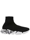 Men's Speed ??20 Graffiti Knit High Top Sneakers Black - BALENCIAGA - BALAAN 2