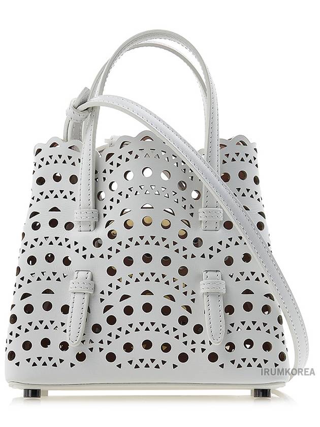 Mina 16 Vienne Wave Lux Calfskin Tote Bag White - ALAIA - BALAAN 4