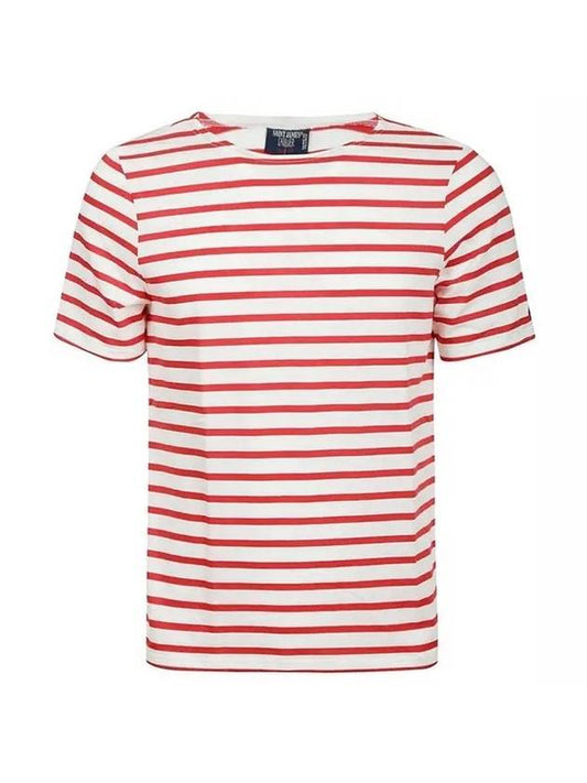 Levant Striped Sailor Short Sleeve T Shirt Red - SAINT JAMES - BALAAN 1