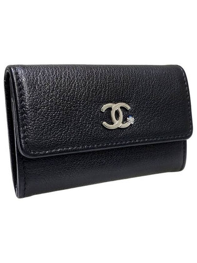 Women s A81645 Black CC Camellia Logo Goat Skin Card Wallet - CHANEL - BALAAN 2