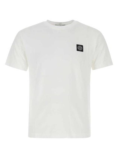 Logo Patch Cotton Short Sleeve T-Shirt White - STONE ISLAND - BALAAN 2