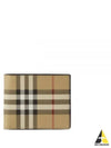 Check Slim Bifold Leather Half Wallet Beige - BURBERRY - BALAAN 2