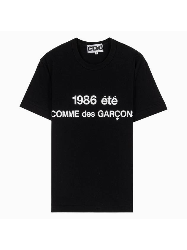 1986 Été Logo Print Short Sleeve T-Shirt Black - COMME DES GARCONS - BALAAN 1