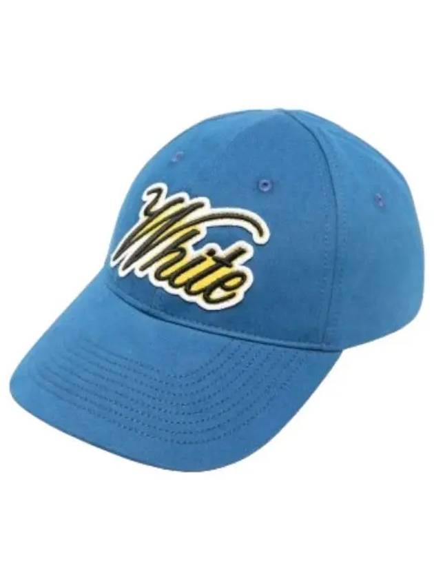 Varsity logo patch cap blue hat - OFF WHITE - BALAAN 1