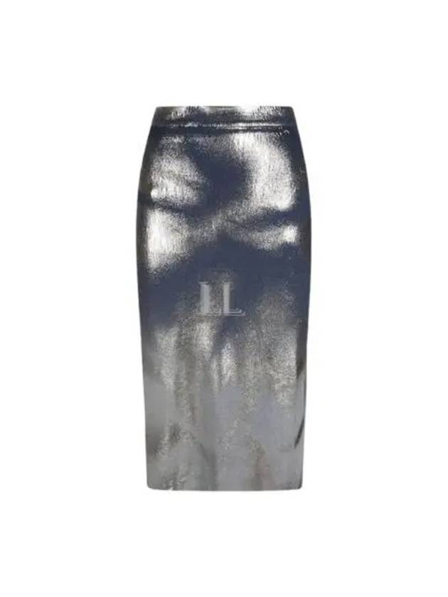 M-llan Ribbed Midi A-Line Skirt Blue - DIESEL - BALAAN 2