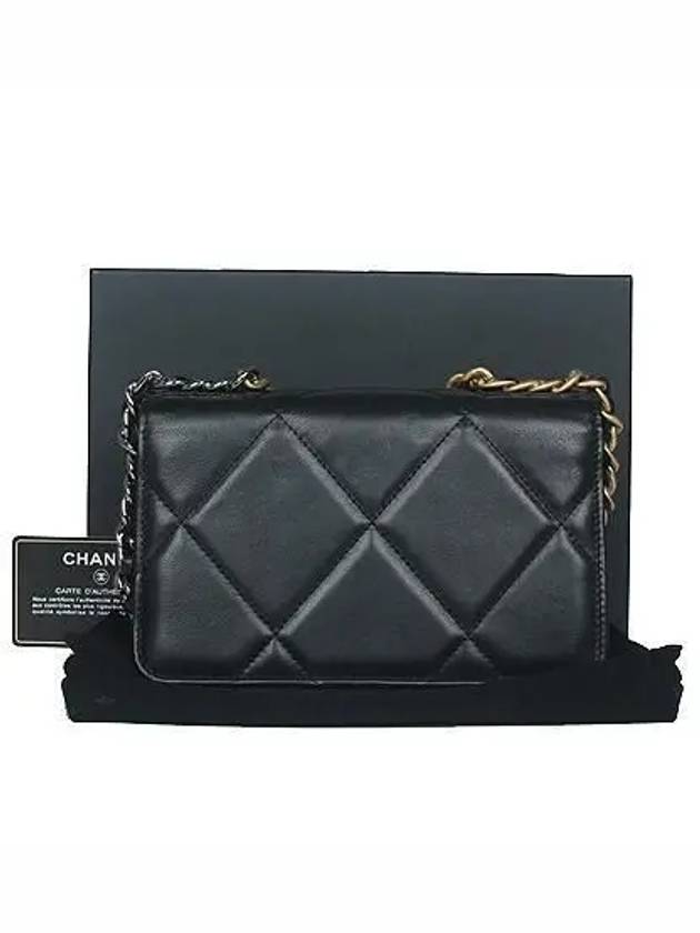 AP0957 Black Leather 19 WOC Mini Chain Cross Bag - CHANEL - BALAAN 3