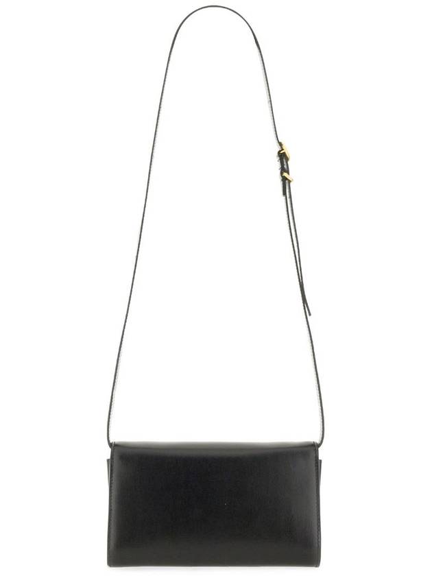 Logo Print Leather Shoulder Bag Black - JIL SANDER - BALAAN 3