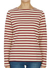 Women's Meridame II Striped Long Sleeve T-Shirt White Red - SAINT JAMES - BALAAN 2