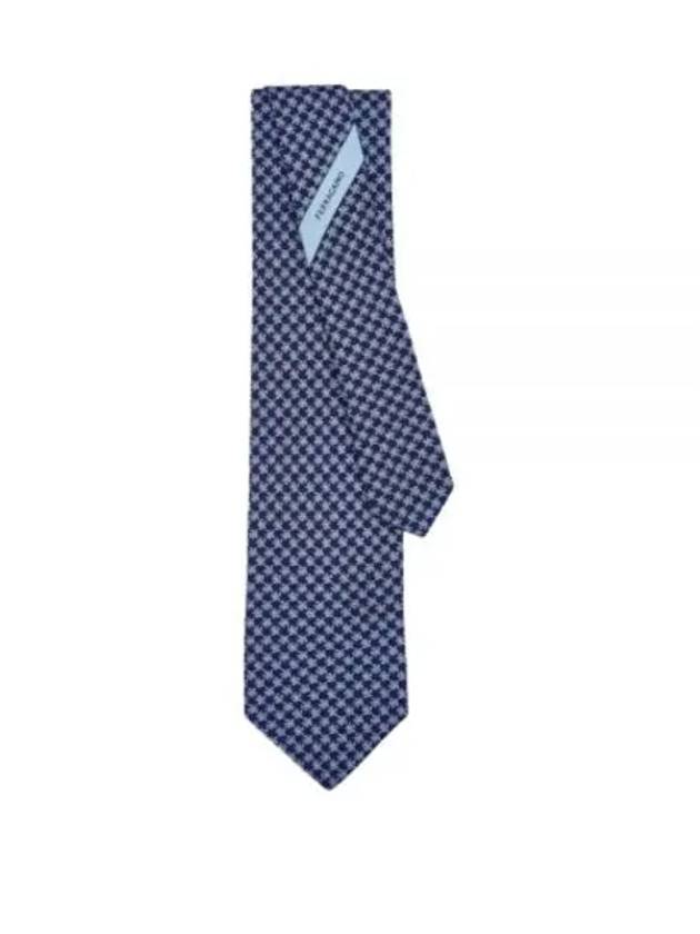 Tortoise Print Silk Tie Dark Navy - SALVATORE FERRAGAMO - BALAAN 2