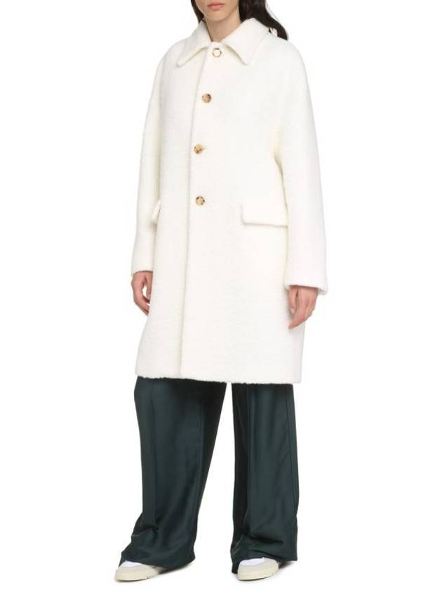 Single Wool Shearling Coat White - BOTTEGA VENETA - BALAAN 4