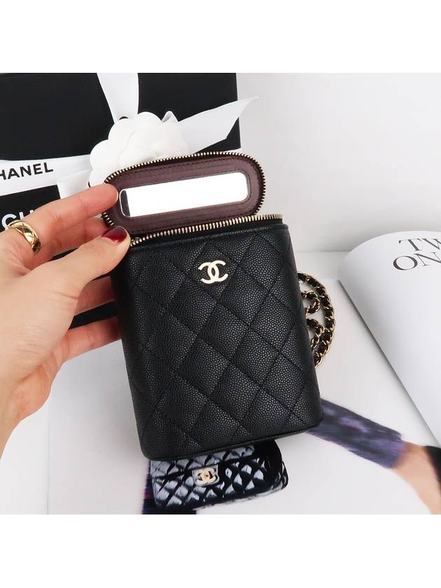 Classic Gold Hardware Small Grained Calfskin Cross Bag Black - CHANEL - BALAAN 8