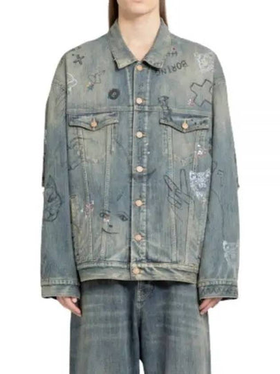 Graffiti Denim Jacket Blue - BALENCIAGA - BALAAN 2