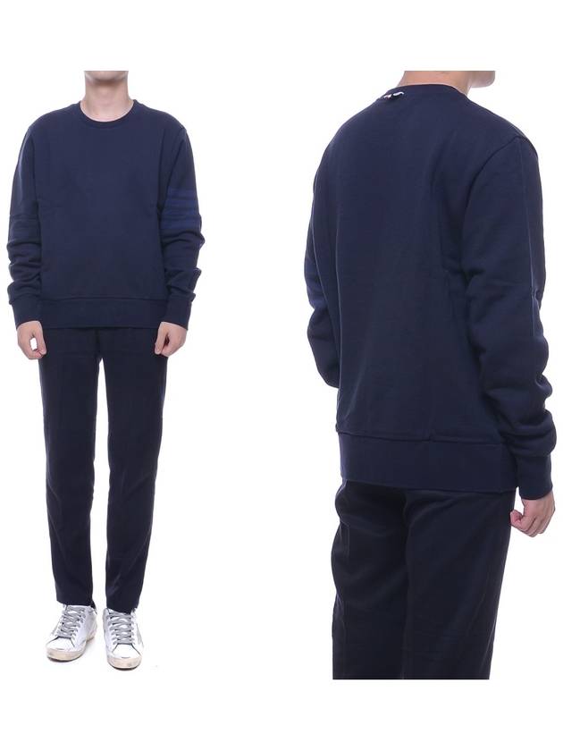 4 Bar Tonal Crew Neck Sweatshirt Navy - THOM BROWNE - BALAAN 2