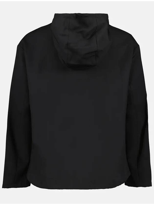 Triangle Logo Oversized Wool Hooded Jacket Black - PRADA - BALAAN 3