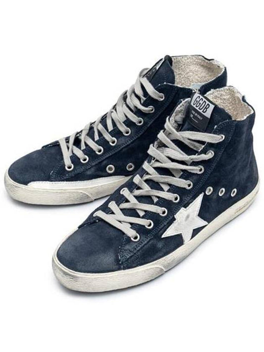 Francy Suede High Top Sneakers Navy - GOLDEN GOOSE - BALAAN 2